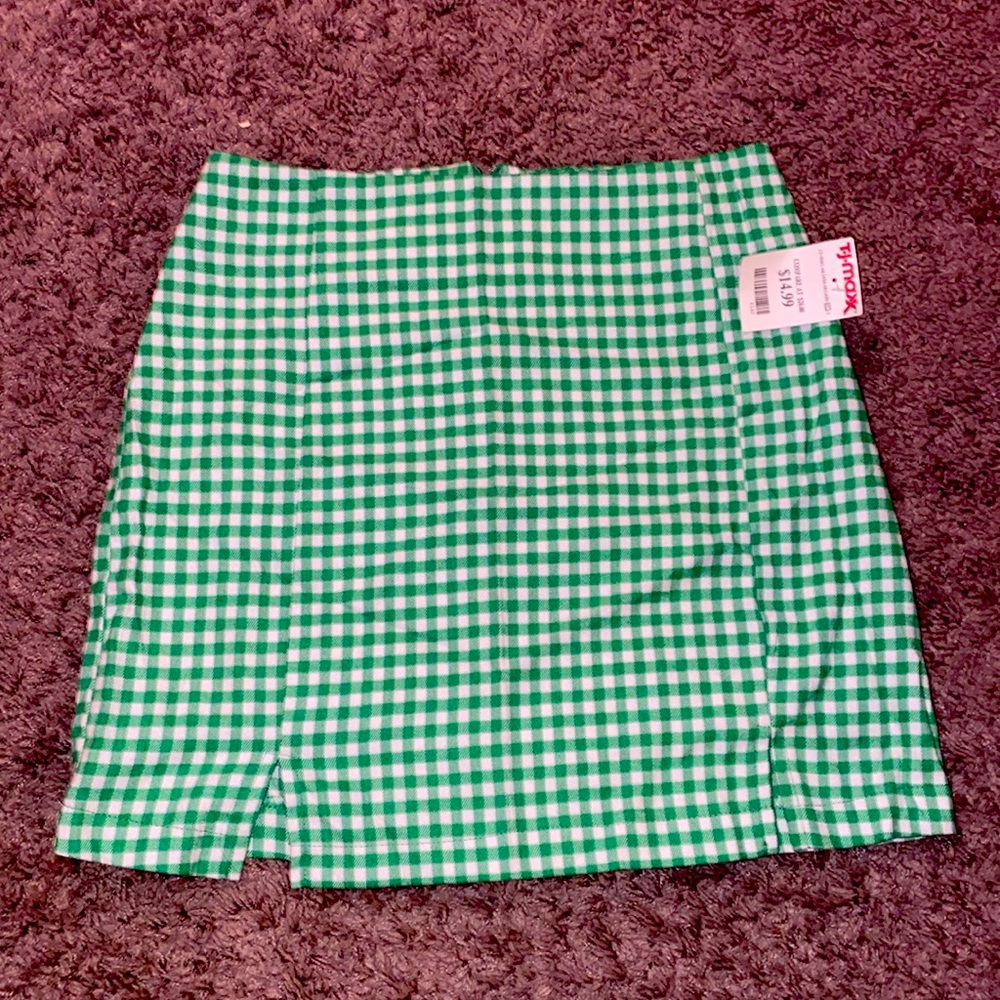 NWT Plaid Green Skirt